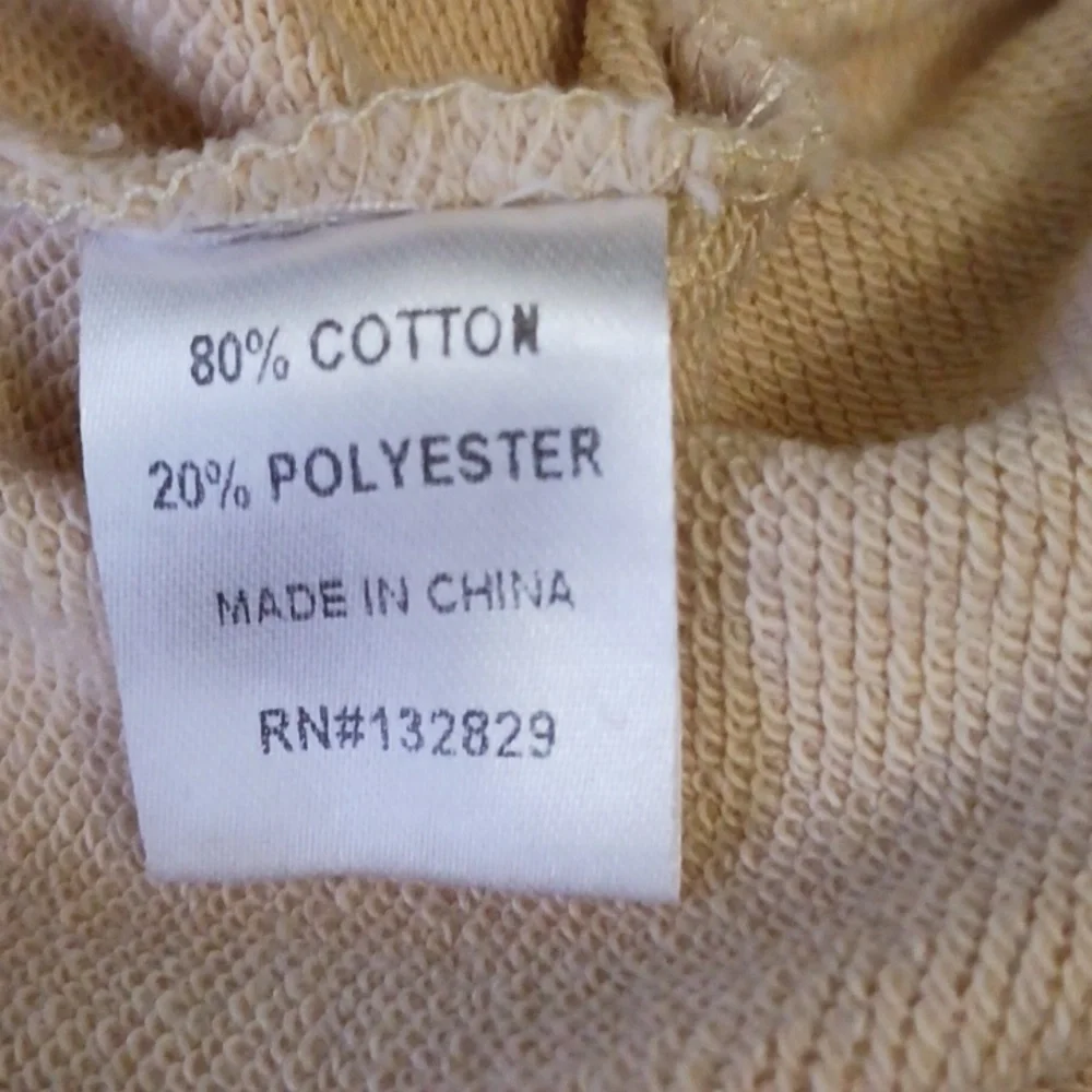 SUPERDOWN French Terry Joggers, Light Yellow/cream, Size L - Picture 10 of 11